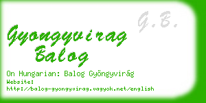 gyongyvirag balog business card