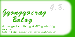 gyongyvirag balog business card